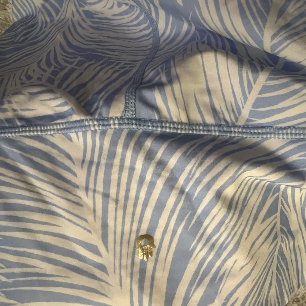 Blue and White Patterned Top